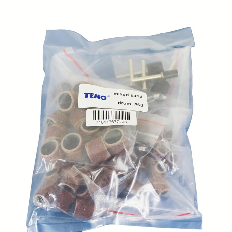 T-MAX 51 pc Mixed Size 1/4 Inch 3/8 Inch 1/2 Inch Sand Drum 60 Grit Coarse with 1/8 Inch Mandrels for Dremel Rotary Tools - Image 3